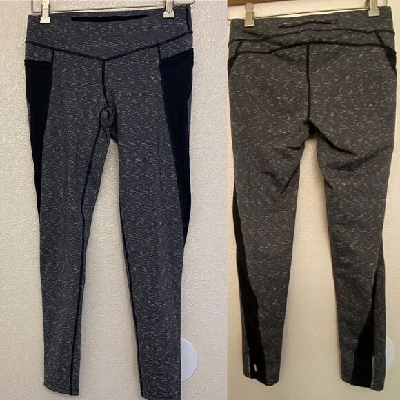 Lucy tech compression yoga leggings pockets zipper drawstring Heathered gray-S - Picture 1 of 15